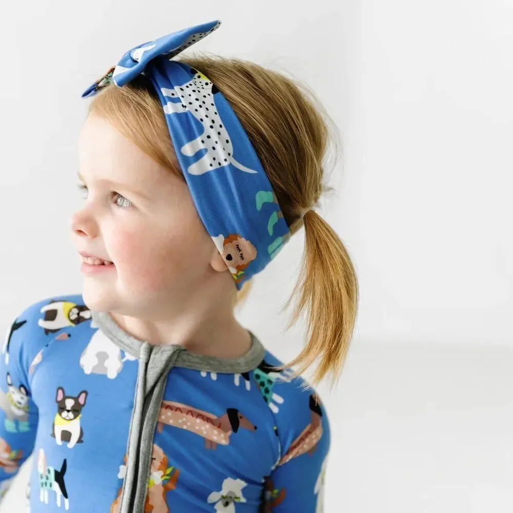 NWT Little Sleepies Bamboo Headband Bow Dapper Dogs